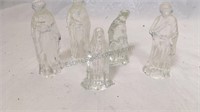 5 piece Glass Nativity figurines