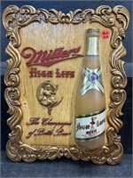 MILLER HIGH LIFE HARD PLASTIC BEER SIGN