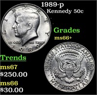 1989-p Kennedy Half Dollar 50c Grades GEM++ Unc