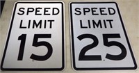 (2) Retired Speed Limit Road Signs