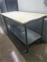 6' Stainless Table w/ Cutting Board Top