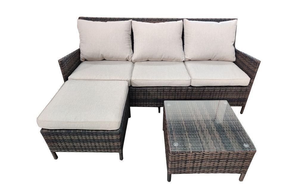 New $1598 Hampton Bay 3Pcs Patio Sectional Set