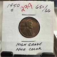 1950-S WHEAT PENNY CENT HIGH GRADE NICE COLOR