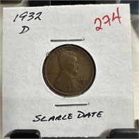 1932-D WHEAT PENNY CENT SCARCE DATE