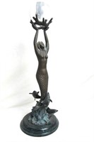 Mermaid and dolphins  bronze