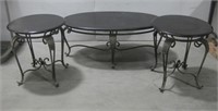 Three Vtg Metal/Wood Tables See Info