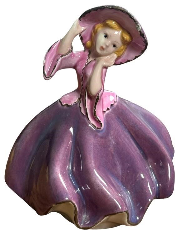 Porcelain Girl in Pink Figurine