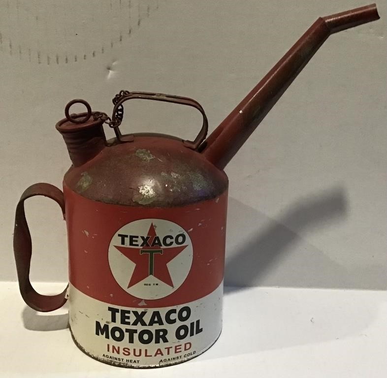 VINTAGE TEXACO OIL CAN | Live and Online Auctions on HiBid.com