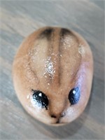 Hand Painted, Artist Signed Rabbit stone