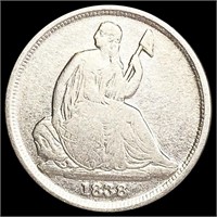 1838-O No Stars Seated Liberty Dime NICELY