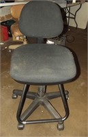Black Office Chair or Bar Stool, Rises to 33"H