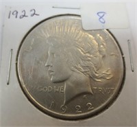 1922 Peace silver dollar