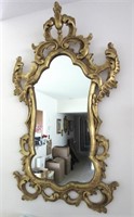 Large Wood Gold Gilded Mirror 54"H x 29"W