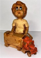 Vintage "MY TRUCKS" Ceramic Boy and Truck Figurine