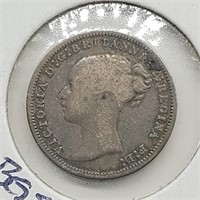 1877 SILVER 3 PENCE COIN