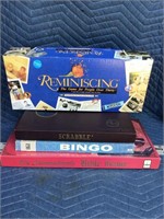 Vintage Board Games Lot of 4 Scrabble Bingo 10