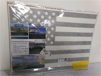 Rear Window Car Decal American Flag Grey