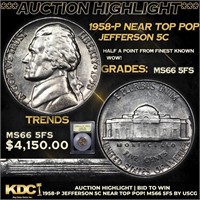 ***Auction Highlight*** 1958-p Jefferson Nickel Ne