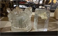 Glass Cherub Bowl and Candle Holder