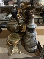 Group of Resin Candle Holders and Obelisk