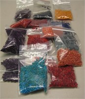 17 Bags of Various Colored Short Column Beads