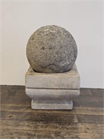 Cast Stone Sphere and base