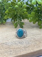 .925 Sterling Silver Turquoise Ring