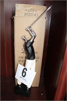 Black, White, Silver Golfing Figurine (U230)