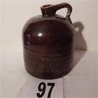 BROWN STONEWARE JUG 9 IN