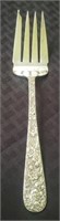 "S. Kirk & Son" Sterling "Repousse" Serving Fork