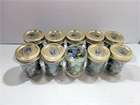 (10) 1960 Fruit Jars with Vintage Marbles