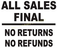 ALL SALES ARE FINAL!
