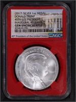 2017 Silver 1oz Donald Trump Medal NGC Gem Unc