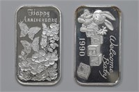 2 - Silver .999 1ozt Bars (2ozt TW)