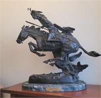 Cheyenne Bronze Statue Frederic Remington 22"