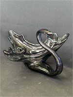 Vintage hand blown Murano-style art glass swan