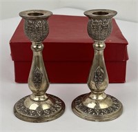 Thailand Sterling Silver Presentation Candlesticks