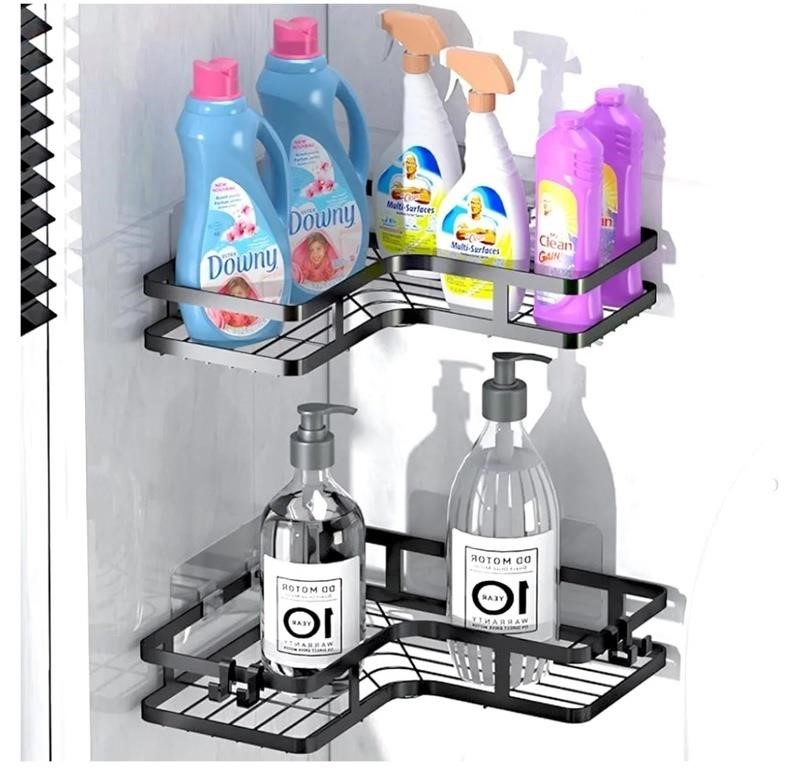 Veefos Corner Shower Caddy Adhesive 2 Pack, Balck