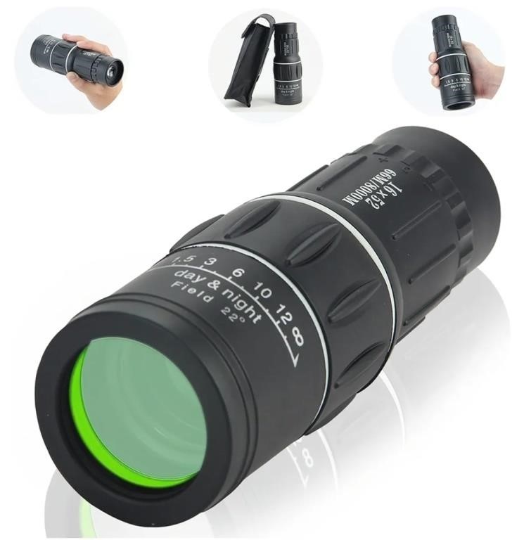 16X52 Monocular Telescope, High Power Prism