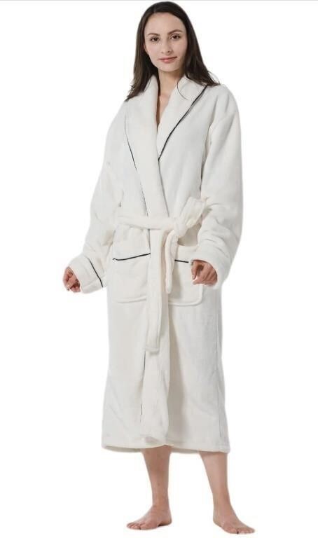 Size : XL Women Plush Fleece Bath Robe Shawl