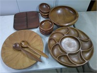 wooden bowls, serving trays