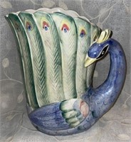 Henriksen Ceramic Figural Peacock Water Pitcher