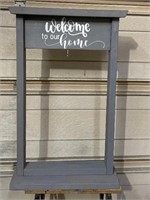 Wooden Welcome to Our Home Hanging Flower Stand,