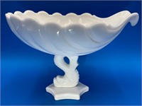 Westmoreland Dolphin Milkglass Pedestal Bowl