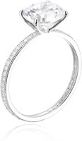 Decadence Sterling Silver Round Cut Engagement RIn