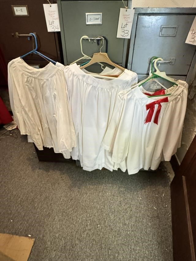 Lot of 10 White Short Robes or Baptismal Capes