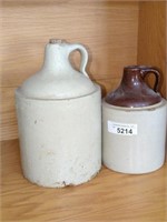 Vintage stoneware jugs- unmarked crock jugs -