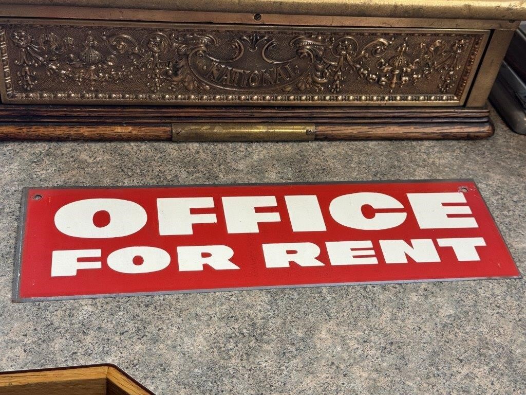 Tin Office For  Rent Sign