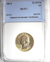 1960-D Quarter MS67+ LISTS FOR $23000