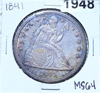 1841 Seated Liberty Dollar CHOICE BU